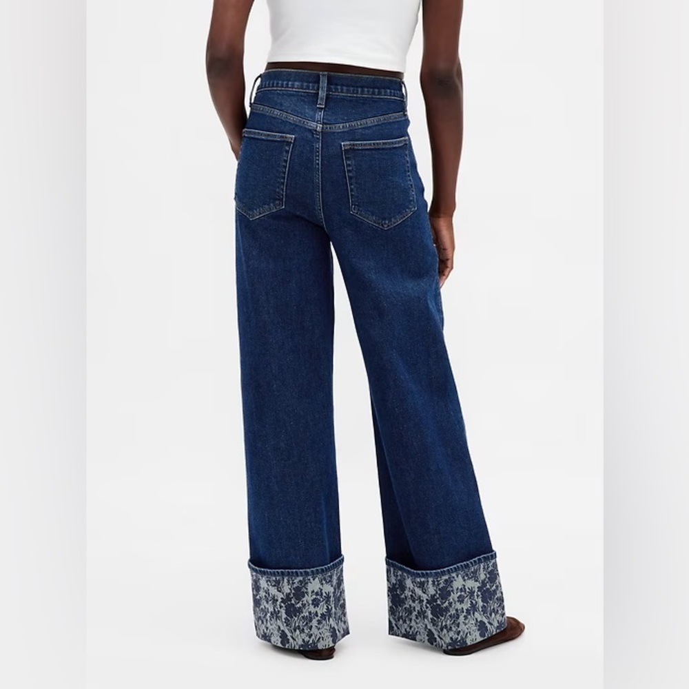 NEW! GAP Blue Indigo High Rise Stride Wide-Leg Jeans - Size 10 TALL / 30 TALL 🩷 - Picture 4 of 8